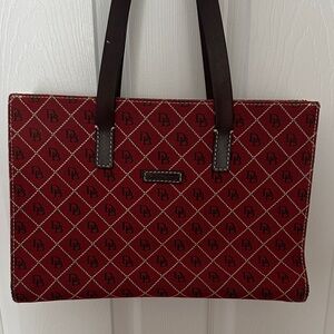 Dooney & Bourke Burgundy Patterned Tote Bag